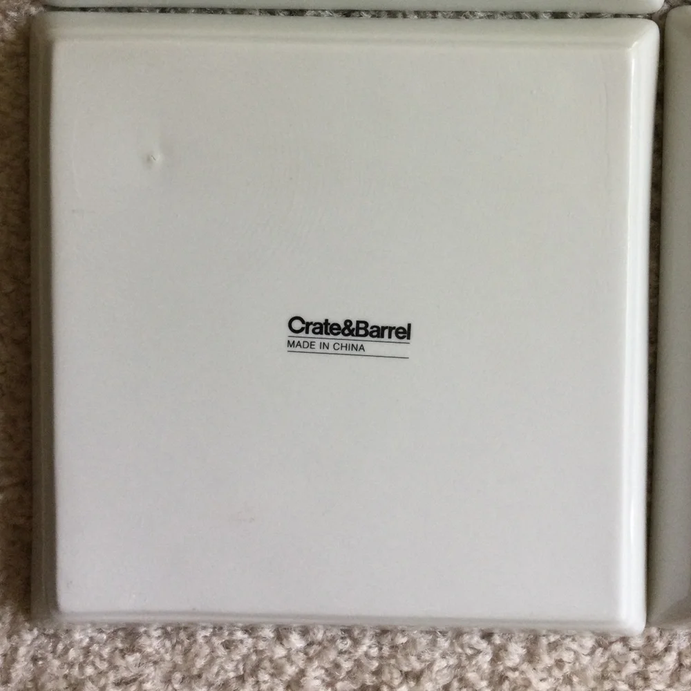 Set of 6 Crate&Barrel Travel World City appetizer plates